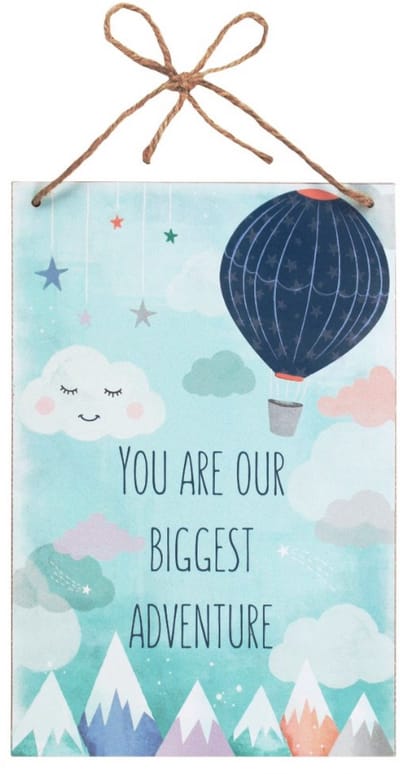 Decoratiebord - You are our biggest adventure - Baby - Hout - 20x30cm
