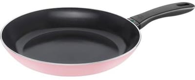 Roze 24cm braadpan met keramische antiaanbaklaag en Thermopoint indicator