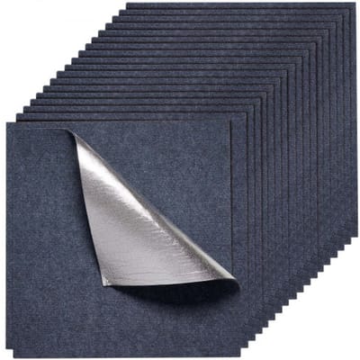 VEVOR Tapijttegels 609,6 x 609,6 x 5 mm, 15 stuks, zelfklevend tapijt met een oppervlakte van 5,5 m², tapijtvloer, eenvoudig zelf te vervangen voor woonkamer en kantoor, grijs