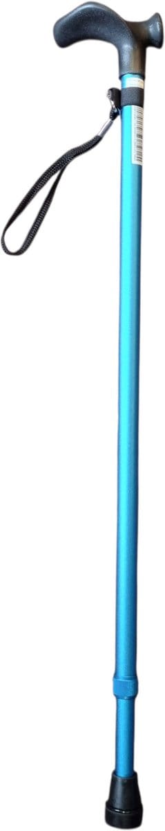 Premis wandelstok Anatomische greep RECHTS - Diameter 19 mm - Verstelbaar - Antirammelverstelling - Max. 120 kg - Blauw