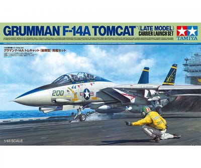 Tamiya Modelbouwpakket Militaire voertuigen - 61122 Grumman F-14A Tomcat Late - Carrier Launch Set Plastic - 1:48 - Modelbouw