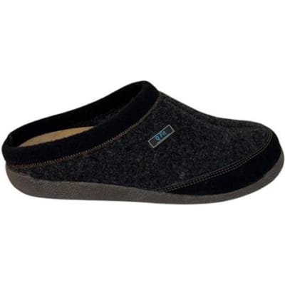 Q Fit Bern 1 Zwarte Suede Open Heren Pantoffels - Zwart - 41