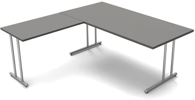 Hoekbureau Profi grijs 180cm