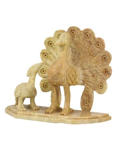 Speksteen Pauwenkoppel 11 cm