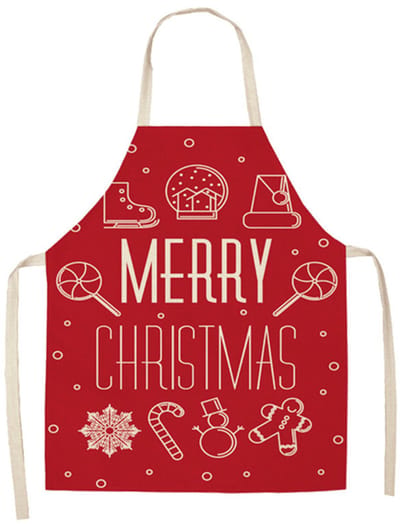 Kerstschort, schoonmaken van het huis, koken in de keuken, vlekbestendige bedekking, werkkleding voor thuis, 68x55cm, stijl 8