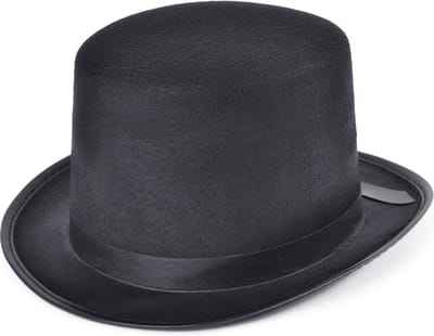 Carnaval verkleed hoge hoed - zwart - satijn look - volwassenen