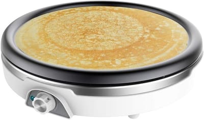 Crêpe Maker - Pannenkoekenplaat - XL Crêpes Maken - Afneembare Vaatwasmachinebestendige Plaat - 38 cm Diameter - Roestvrij Staal