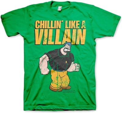 Popeye Chillin'Like A Villain T-shirt Groen