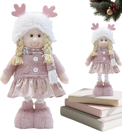 Stoffen Pop - Pluche Vriendje - Kinderkamer Decoratie - Verstelbare Poten - 35-48 cm Hoog - Meisjes