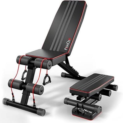 Thuys Halterbank – Inklapbare & Verstelbare Trainingsbank – 6-in-1 Fitnessbank voor Full-Body Workout – Schuine/Platte Bank – 300 kg Draagvermogen – Multifunctioneel voor Thuis & Sportschool