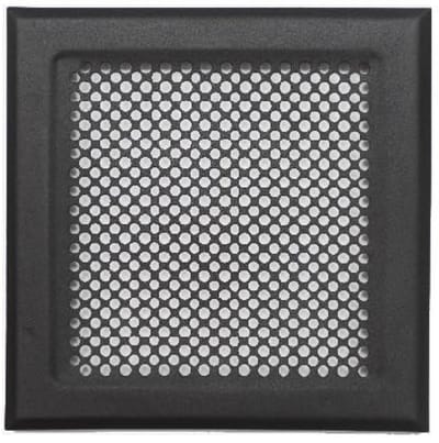 Ventilatierooster Zwart 18 x 18 cm – Geperforeerd Luchtrooster van Gegalvaniseerd Staal voor Open Haard en Plafond