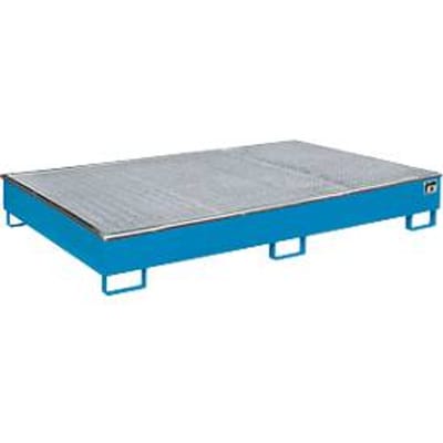 Bauer legbordbak RW-GR 2200-2 PE, met PE inzet, met rooster, L 2165 x B 1315 x H 510 mm, lichtblauw RAL 5012