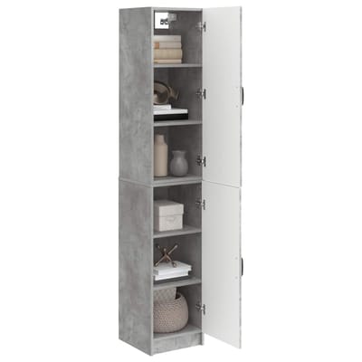 vidaXL - Kast - Set - 2 - st - Betongrijs - Bewerkt - hout