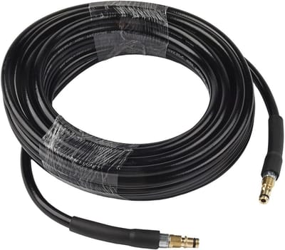 Hogedrukreiniger slang - Verlengslang - Schoonmaakwerkzaamheden - Robuust rubber staal - 15 meter - Zwart
