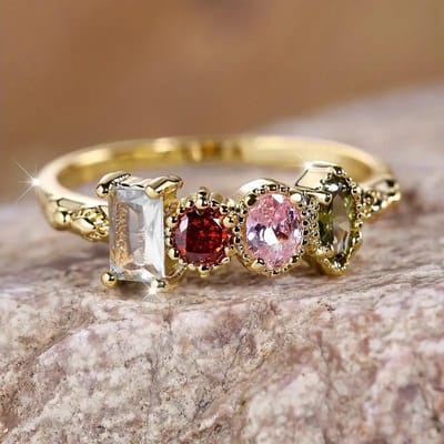 Huitan 4 Kleuren Zirkonia Ringen voor Vrouwen Nieuw Trendy Luxe Bruiloftsband Accessoires Feest Prachtige Vrouwelijke Ringen Sieraden 10