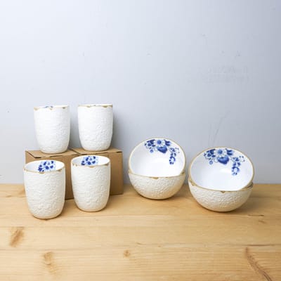 Heinen Delfts Blauw | Samen ontbijten Blauw Bloesem | 2-delig | 4 pers.