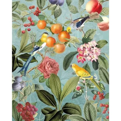 Fotobehang Birds And Berries - Meerkleurig - 2,50m X 200cm