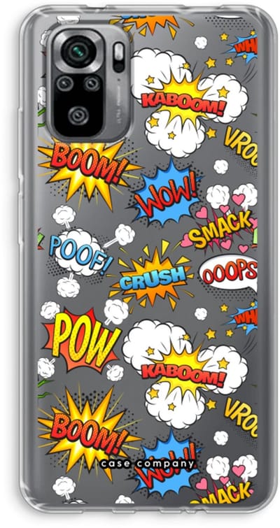 Case Company® - Hoesje geschikt voor Xiaomi Redmi Note 10S hoesje - Pow Smack - Soft Cover Telefoonhoesje - Bescherming aan alle Kanten en Schermrand