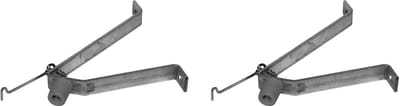 Opvangbeugel deur - 2x stuks - verzinkt staal - met haak - 15 x 6 x 23 cm