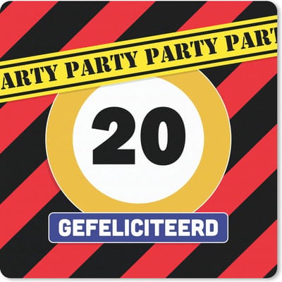 Muismat 20x20 cm - Mousepad Verjaardag - 20 Jaar - Jubileum - Muismatten