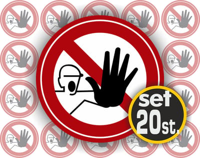 Jerma - Verboden Toegang - Sticker – 24 stuks – 4.5 cm – Vinyl – Weerbestendig - Zelfklevend