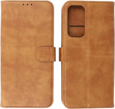 Motorola Moto Edge (2021) Hoesje - Book Case Telefoonhoesje - Kaarthouder Portemonnee Hoesje - Wallet Case - Bruin