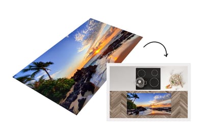 Keukenloper - Loper keuken - Strand - Zee - Zonsondergang - Hawaii - 120x60 cm - Keukenloper vinyl