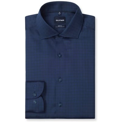 OLYMP Level Five Overhemd, Body Fit, Royal Kent, Marineblauw