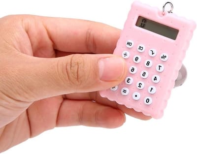 Zeynomax - Sleutelhanger Rekenmachine - Pocket Calculator - Creatief Ontwerp - Roze - Draagbaar en Handig - Geschikt voor Kinderen en Studenten