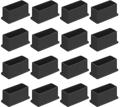 16 Stuks Vierkante Stoelpootdoppen PVC - Meubelbescherming voor Binnen en Buiten