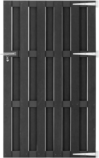 WPC Tuinpoort 100 x 180 cm - Grijze Stabiele en Sierlijke Tuingrens voor Terras en Tuin