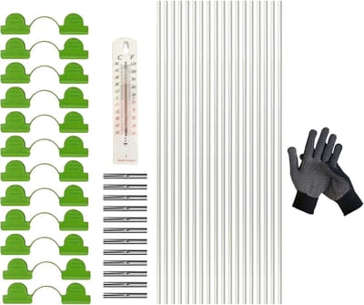 Tuinboog Set - Plantondersteuning Tunnel - Bescherming Planten - Glasvezel Frame - 427 cm - Zwart