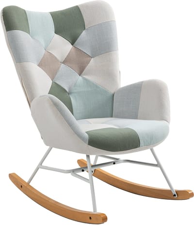 MEUBLES COSY Schommelstoel - Comfortabele Scandinavische - Aqua