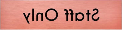 Personeel Alleen Teken - Alleen Personeel Bord - Toegang Reguleren - Roségouden Aluminium - 200 x 50mm - Roségoud
