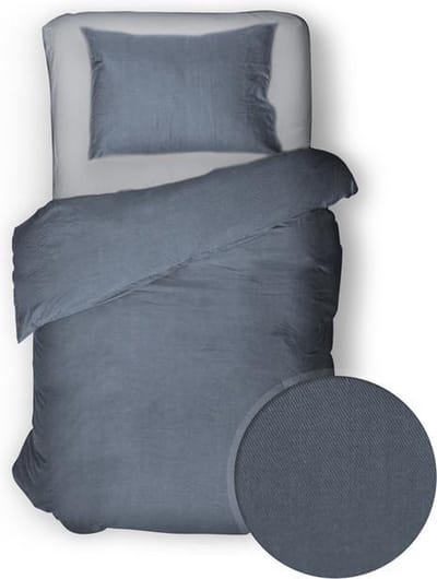 YELLOW Velvet Touch Dekbedovertrek - Eenpersoons - 140x200/220 cm - Folkstone Grey