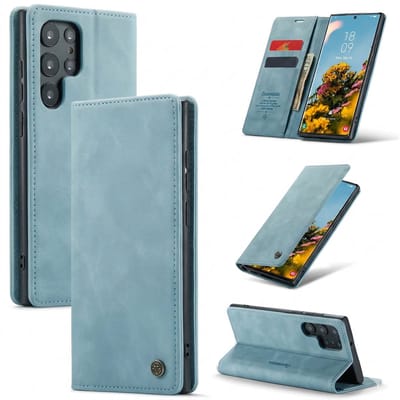 Casemania Hoesje Geschikt voor Samsung Galaxy S26 Ultra - Aqua Blue - Dunne Portemonnee Book Case - Slim Wallet Case met Pasjeshouder