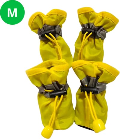 Livano Hondenschoenen Pootbeschermer - Hondenschoenen - 4 Stuks - Hondenschoentjes - Pootbescherming Hond - Waterbestendig - Geel M