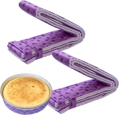longziming -Cake Bakken Stroken - Cake Ring Banden - Cake Vorm Accessoire - Voorkomt Koepelvorming - Zorgt Voor Gelijkmatig Bakken - Katoen En Polyester - Superabsorberend En Hitte-isolerend - Ideaal Voor Perfecte Cakes - 2 Stuks