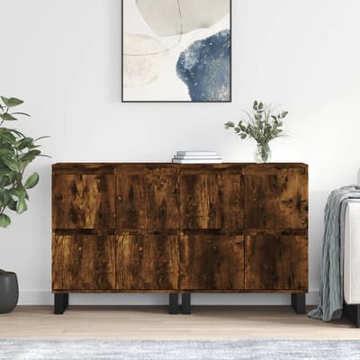 vidaXL - Dressoirs - 2 - st - bewerkt - hout - gerookt - eikenkleurig