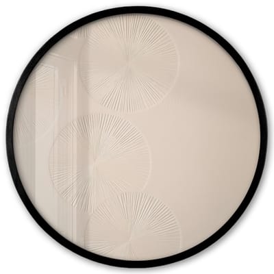 Poster in lijst Rond - Fotolijst 40x40 cm - Posters - Japandi - Beige - Modern - Ronde posterlijst zwart - Decoratie - Wanddecoratie woonkamer - Muurdecoratie slaapkamer