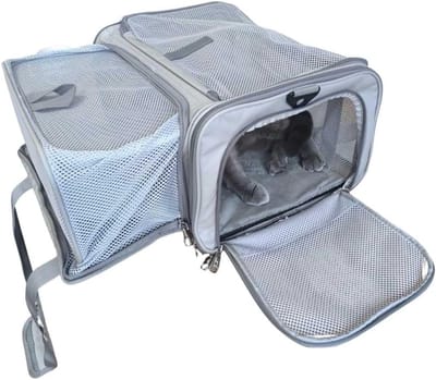 Reistas Hond - Vliegtuig Tas - Reizen Met Huisdier - Airline Goedgekeurd - 40x30x23cm - Zwart