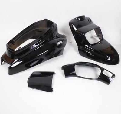 One-kuipset voor Yamaha 50 BWS-scooter 2004 tot 2012 glanzend zwart / 4-delig nieuw