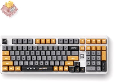 MCHOSE x Unbox Therapy - UT98 Silent Peach V3 (Retro Therapy) - Gaming toetsenbord - Engels (US international) - Wit