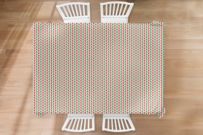 Kerst Tafelkleed - Kerstmis Decoratie - Tafellaken - Kerst - Patronen - Driehoek - 220x150 cm - Kerstmis Versiering - Tafeldecoratie Kerstmis - Kerstdecoratie tafel - Tafelversiering