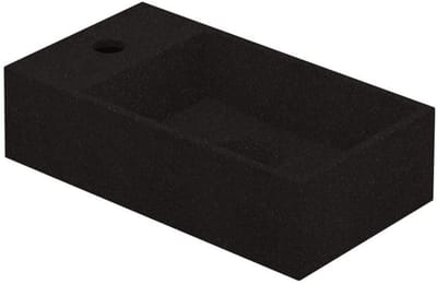 INK - Fontein Polystone Vierkant met Kraangat Links - 400x220x100 mm - Zwart