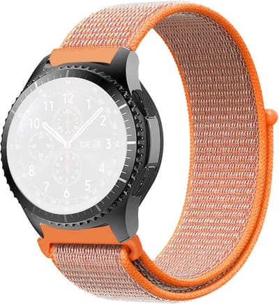 Nylon bandje - geschikt voor Samsung Galaxy Watch 7 / Watch FE / Watch 6 / Watch 6 Classic / Watch 5 / Watch 5 Pro / Watch 4 / Watch 4 Classic / Watch 3 41 mm / Active / Active 2 / Watch 42 mm - oranje