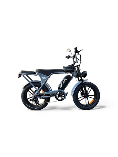 Dowe V9 Elektrische Fatbike Nardo Grijs | 250W | 25 Km/h | NFC | 17,5Ah Accu | Zonder gashendel | 100% legaal | Nardo grijze fatbike 2026 | Rijklaar | Range 60-100 km