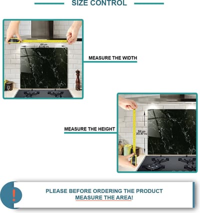Zwarte Blokjes Patroon Tempered Glazen Spatbescherming Voor Achter de Kookplaat 52cm x 60cm
