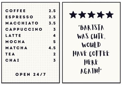 No Filter - Keuken posters - 2 stuks - 21x30 cm / A4 formaat - Coffee menu Poster / Koffie menu - Barista poster - Keuken decoratie - Cadeau koffieliefhebber