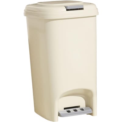Poubelle à pédale 8,1L Poubelle à pied avec couvercle Grande capacité pour cuisine salle de bain white